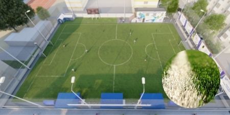 Футбольное поле (45х77 м) с искусственным покрытием